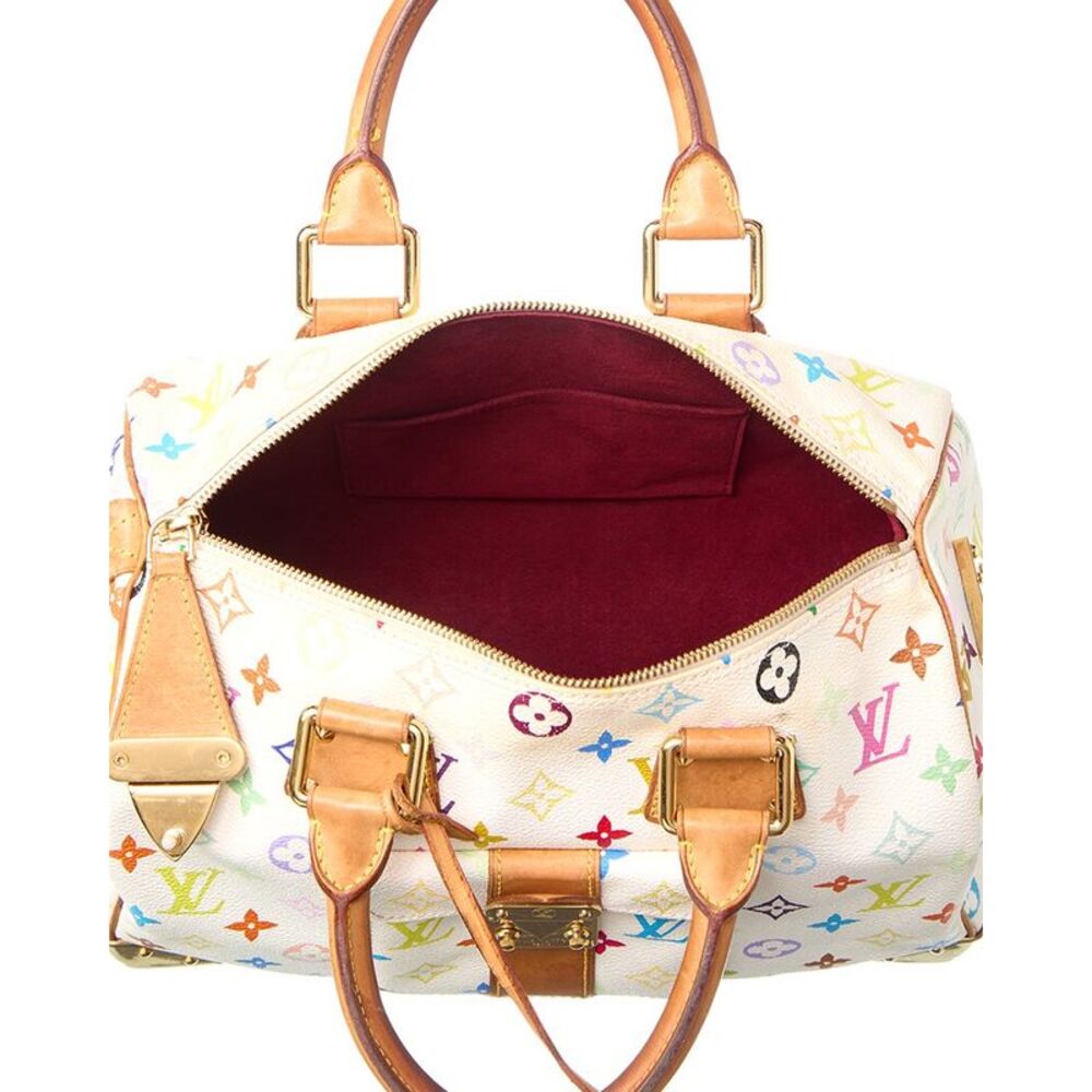 Louis Vuitton White Monogram Multicolor Coated Canvas Speedy 30 - Picture 4 of 5